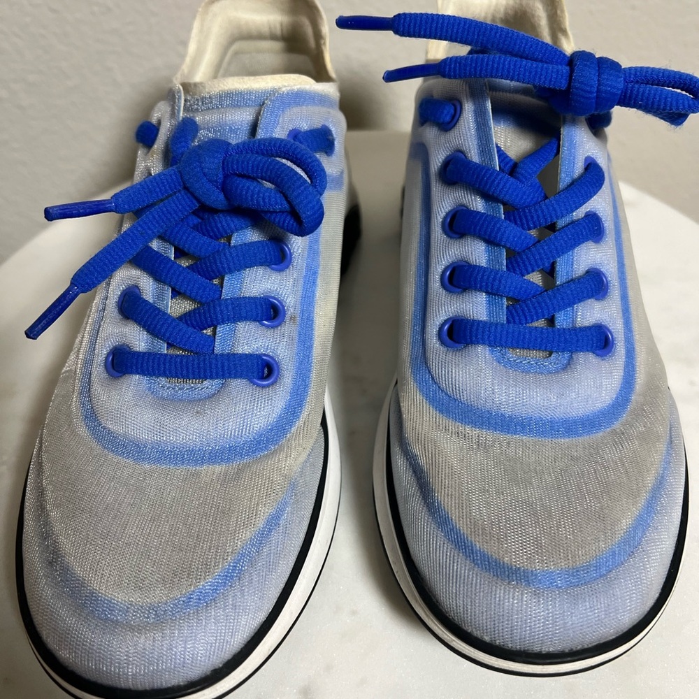 Chanel White & Blue Sneakers - Picture 5 of 7